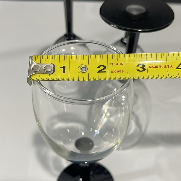 Vintage Octagonal-Shaped Black Stems wine water glasses set of 4 - Picture 10 of 11